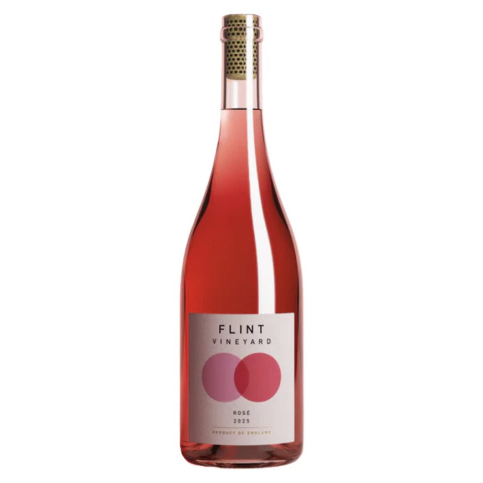 A bottle of Flint Vineyard Rosé 2025, an English Rosé Wine