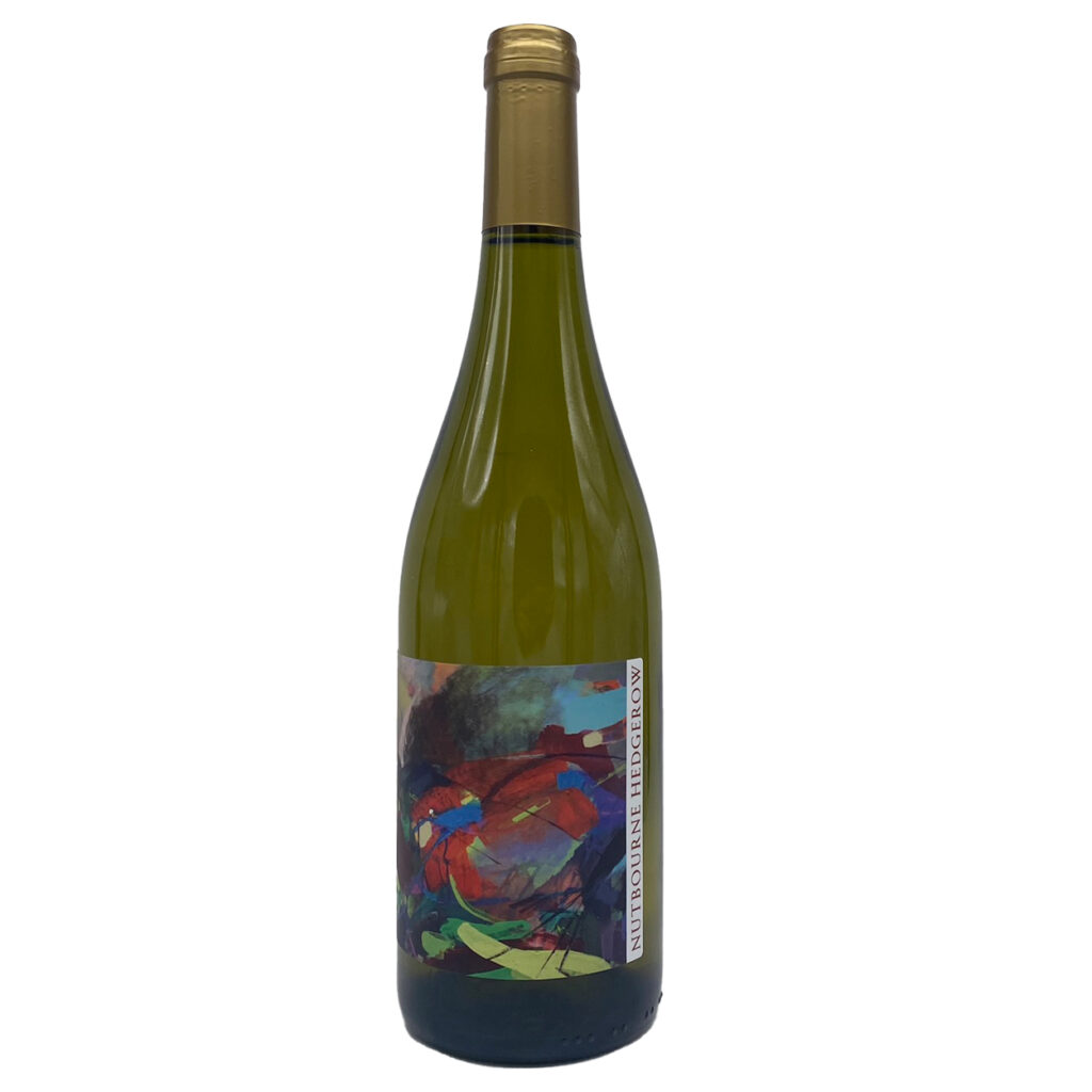 A bottle of Nutbourne Vineyards Hedgerow 2018, and English White Wine