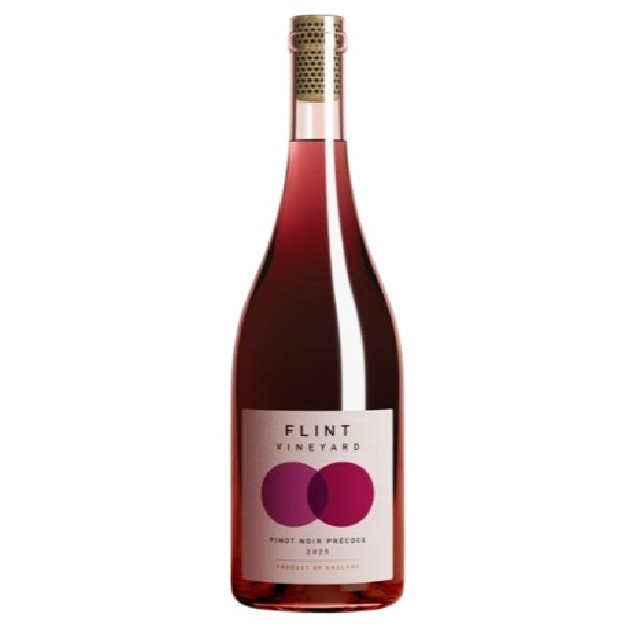 A bottle of Flint Vineyard Pinot Noir Precoce 2025, an English Red Wine