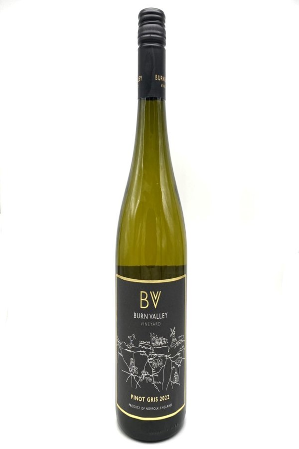 A bottle of Burn Valley Pinot Gris 2022, English White Wine