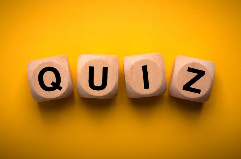Quiz in scrabble letters