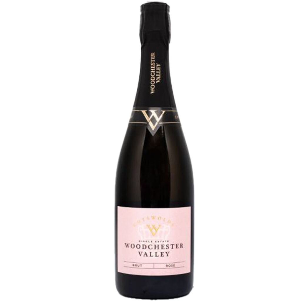 A bottle of Woodchester Rose Brut 2020