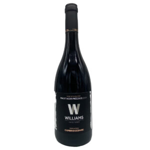 A bottle of Williams Family Wines Pinot Noir Precoce 2024, an English Red Wine