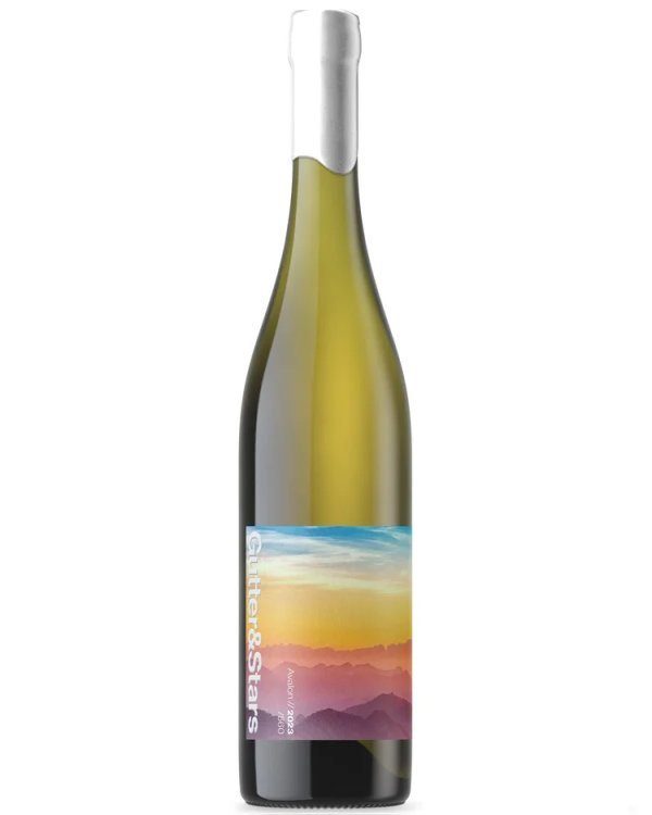 A bottle of Gutter&Stars Avalon 2023, and English White Wine