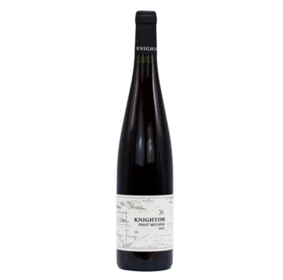 A bottle of Knightor Winery Pinot Meunier 2025, an English Red Wine